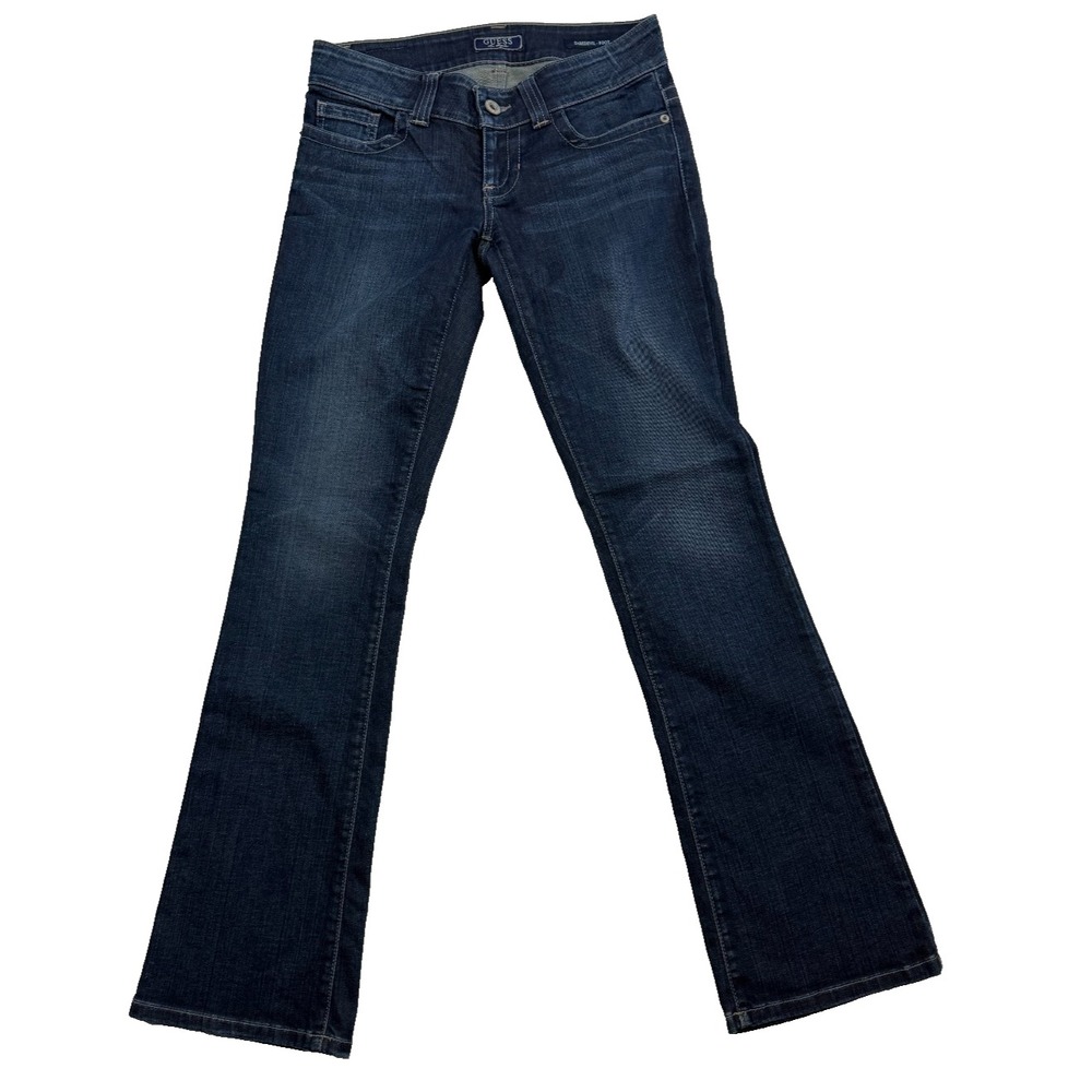Guess Daredevil Bootcut Jeans Womens Dark Wash Low Rise Denim 27x31